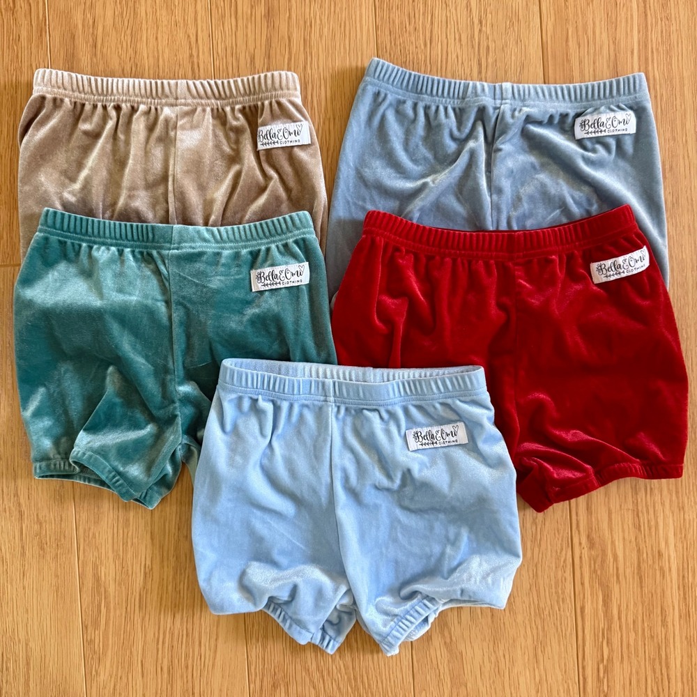NEW Bella & Omi Velvet Velour Bloomers Shorts  Kids Size 7 8  5 PRS Holiday